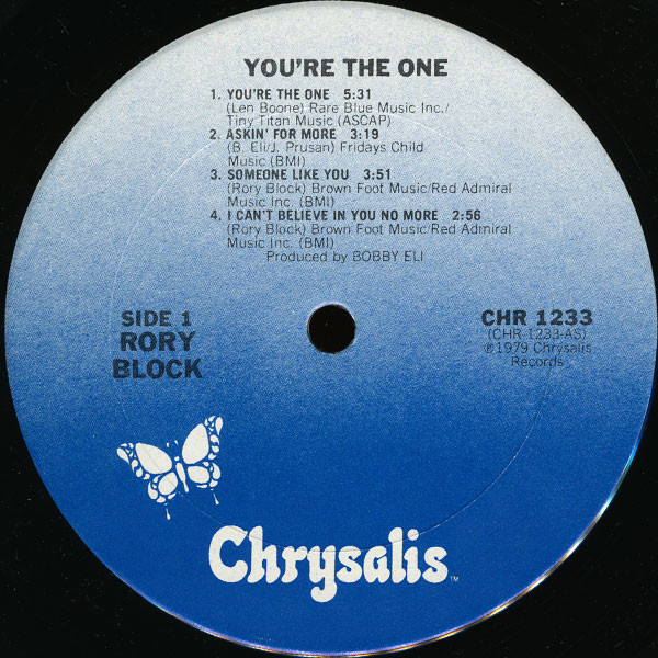 Rory Block - You're The One | Chrysalis (CHR 1233) - 3 Rory Block - You're The One | Chrysalis (CHR 1233) - 3