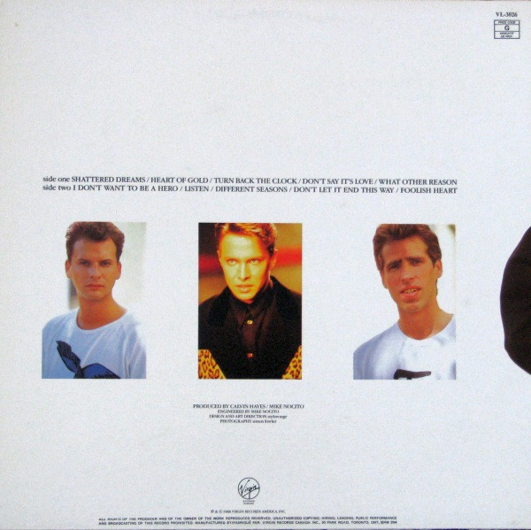 Johnny Hates Jazz - Turn Back The Clock | Virgin (VL-3026) - 2