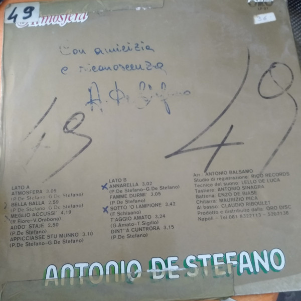 Antonio De Stefano - Atmosfera | Oro Disc (LP 001) - 2