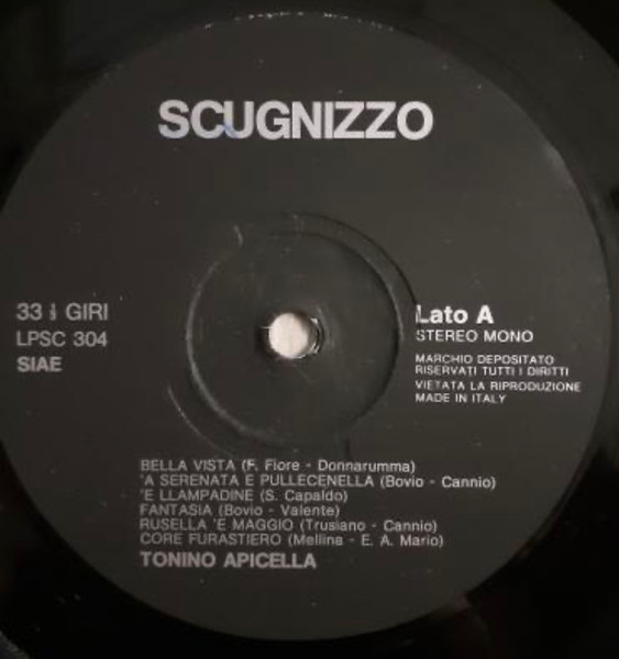 Tonino Apicella - Chell’E Dint’'O Cascione | Scugnizzo (LPSC 304) - 3 Tonino Apicella - Chell’E Dint’'O Cascione | Scugnizzo (LPSC 304) - 3