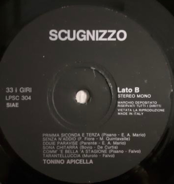 Tonino Apicella - Chell’E Dint’'O Cascione | Scugnizzo (LPSC 304) - 4 Tonino Apicella - Chell’E Dint’'O Cascione | Scugnizzo (LPSC 304) - 4