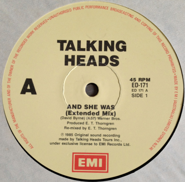 Talking Heads - And She Was | EMI (ED 171) - 3