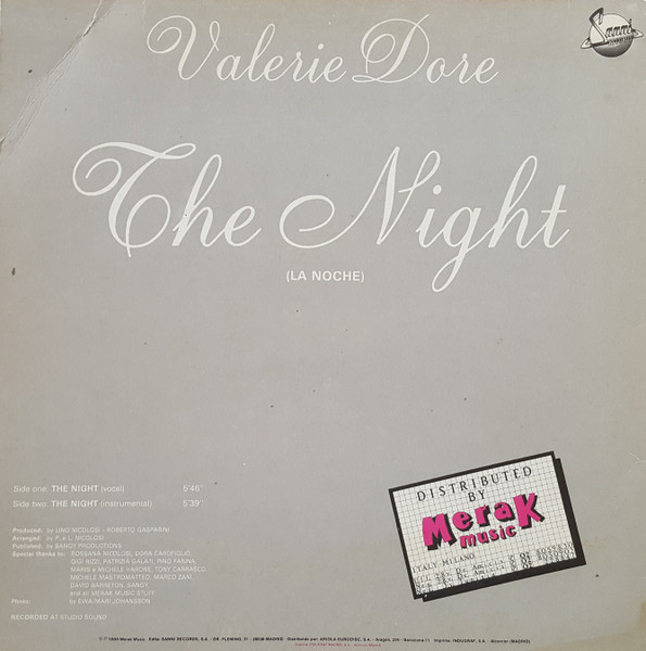 Valerie Dore - The Night | Sanni Records (SR 12117) - 2