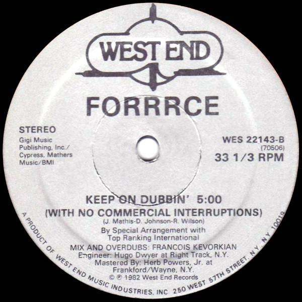 Forrrce - Keep On Dancin' | West End Records (WES 22143) - 2