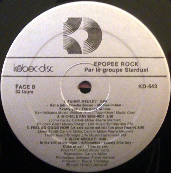 Stardust - Épopée Rock [Vinyl] | Kébec-Disc (KD-643) - 3