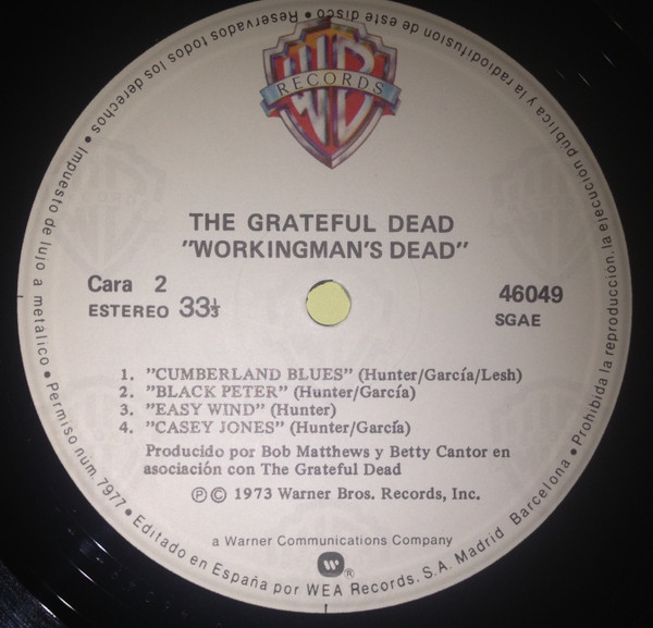 The Grateful Dead - Workingman's Dead - Vinilo | Warner Bros. Records (LB 46049) - 4