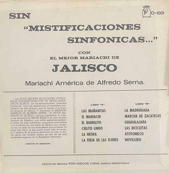 Mariachi América de Alfredo Serna - El Mejor Mariachi De Jalisco | Cisne (CI-1001) - 2
