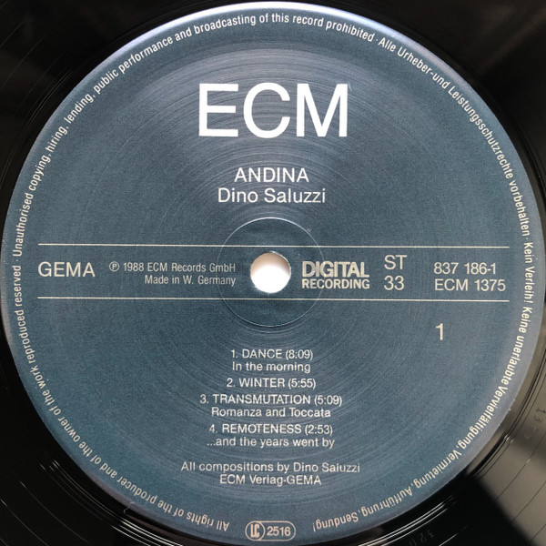 Dino Saluzzi - Andina | ECM Records (ECM 1375) - 3