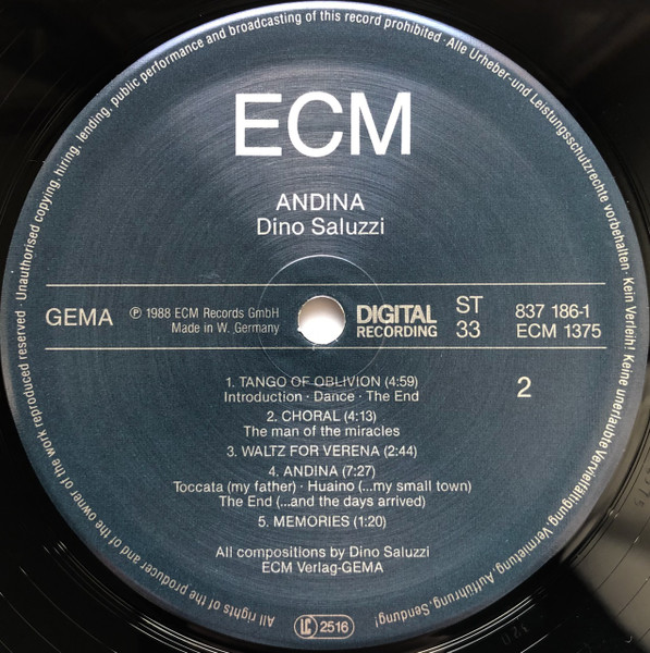 Dino Saluzzi - Andina | ECM Records (ECM 1375) - 4