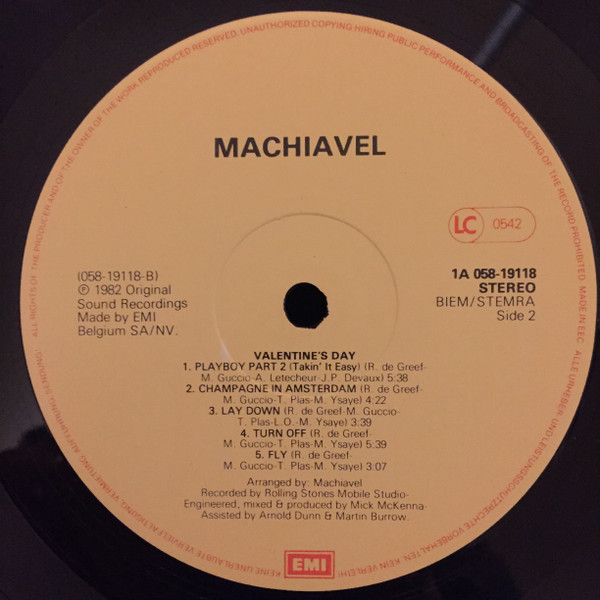 Machiavel - Valentine's Day - Machiavel Live | EMI (1A 058 19118) - 4 Machiavel - Valentine's Day - Machiavel Live | EMI (1A 058 19118) - 4
