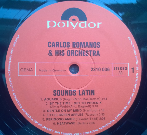 Carlos Romanos & His Orchestra - Sounds Latin | Polydor (2310 036) - 3