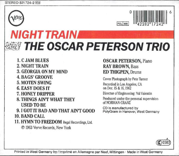The Oscar Peterson Trio - Night Train | Verve Records (821 724-2) - 2