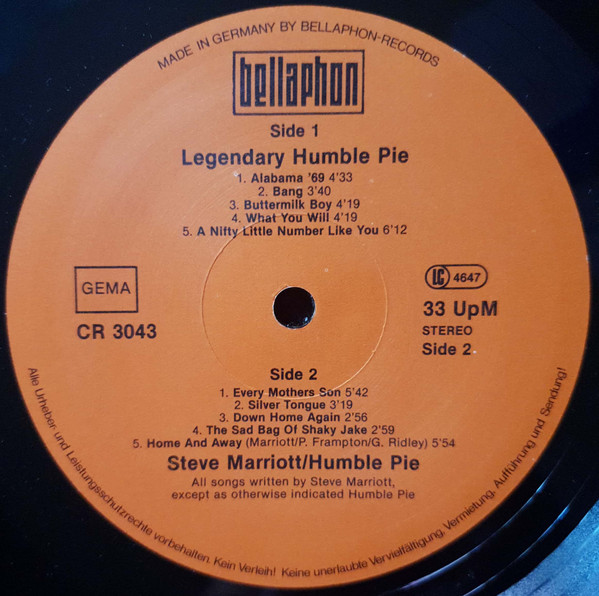 Humble Pie - Legendary Humble Pie | Charly Records (CR 3043) - 4 Humble Pie - Legendary Humble Pie | Charly Records (CR 3043) - 4