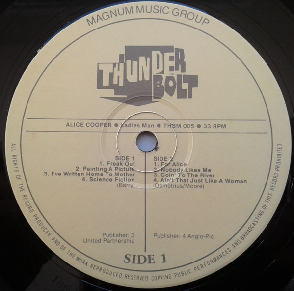 Alice Cooper - Ladies Man | Thunderbolt (THBM 005) - 3