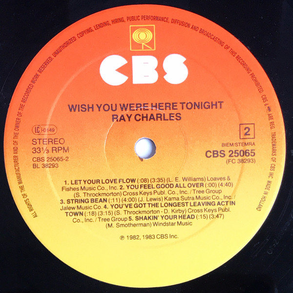 Ray Charles - Wish You Were Here Tonight | CBS (CBS 25065) - 4 Ray Charles - Wish You Were Here Tonight | CBS (CBS 25065) - 4