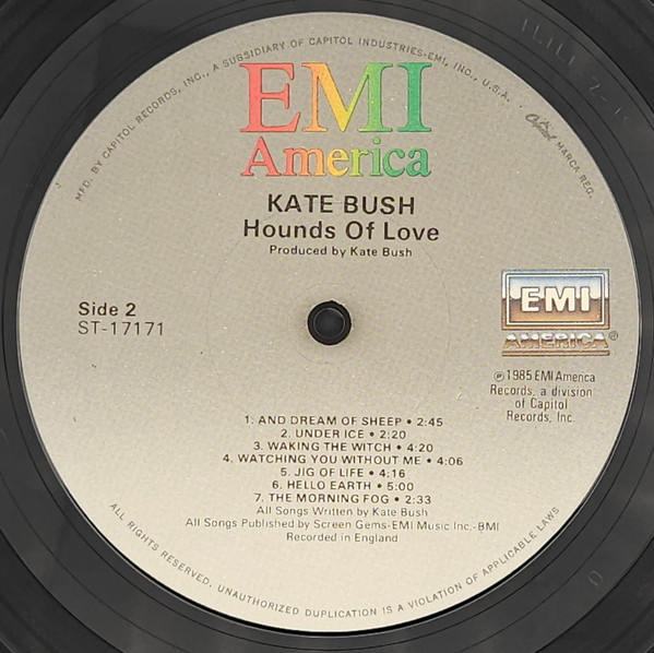 Kate Bush - Hounds Of Love | EMI America (ST-17171) - 4