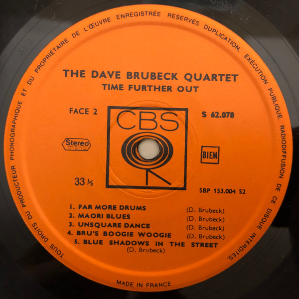 The Dave Brubeck Quartet - Time Further Out (Miro Reflections) | CBS (S 62 078) - 3 The Dave Brubeck Quartet - Time Further Out (Miro Reflections) | CBS (S 62 078) - 3