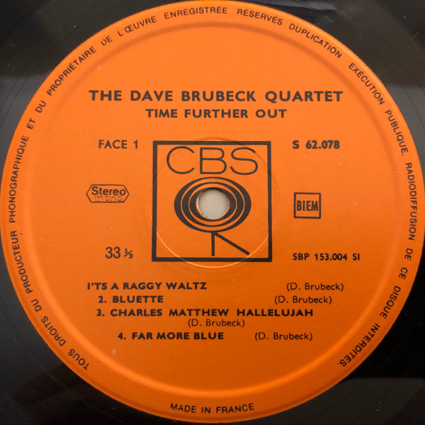 The Dave Brubeck Quartet - Time Further Out (Miro Reflections) | CBS (S 62 078) - 4 The Dave Brubeck Quartet - Time Further Out (Miro Reflections) | CBS (S 62 078) - 4