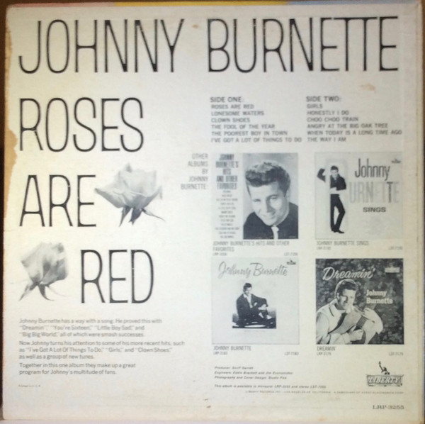 Johnny Burnette With The Johnny Mann Singers - Roses Are Red | Liberty (LRP-3255) - main Johnny Burnette With The Johnny Mann Singers - Roses Are Red | Liberty (LRP-3255) - main