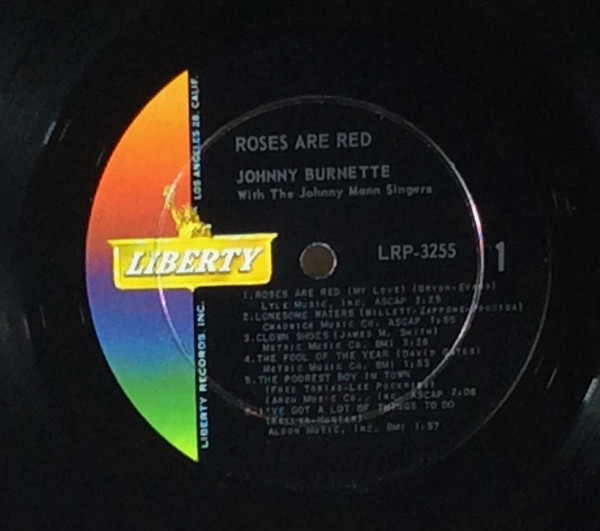 Johnny Burnette With The Johnny Mann Singers - Roses Are Red | Liberty (LRP-3255) - 2 Johnny Burnette With The Johnny Mann Singers - Roses Are Red | Liberty (LRP-3255) - 2