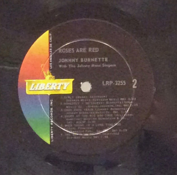 Johnny Burnette With The Johnny Mann Singers - Roses Are Red | Liberty (LRP-3255) - 3 Johnny Burnette With The Johnny Mann Singers - Roses Are Red | Liberty (LRP-3255) - 3