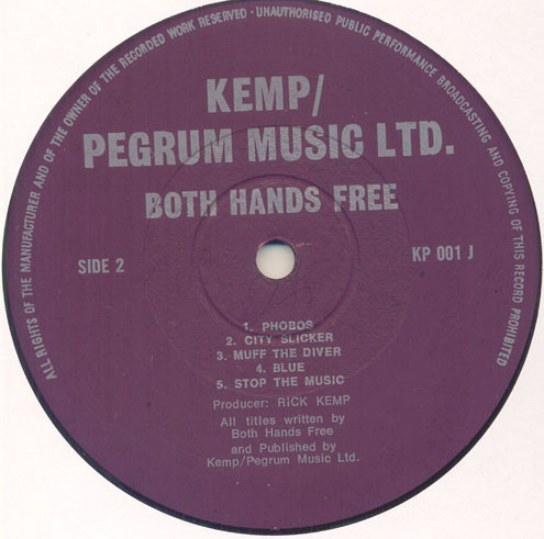 Both Hands Free - Both Hands Free | Kemp / Pegrum Music Ltd. (KP 001 J) - 3 Both Hands Free - Both Hands Free | Kemp / Pegrum Music Ltd. (KP 001 J) - 3