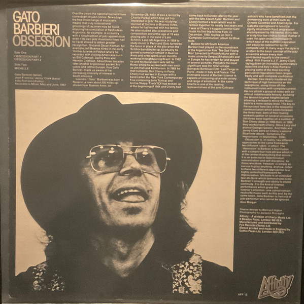 Gato Barbieri - Obsession | Affinity (AFF 12) - 3