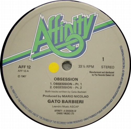Gato Barbieri - Obsession | Affinity (AFF 12) - 2