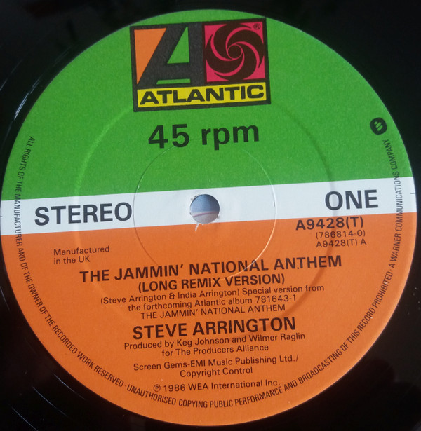 Steve Arrington - The Jammin' National Anthem (Long Remix Version) | Atlantic (A9428(T))