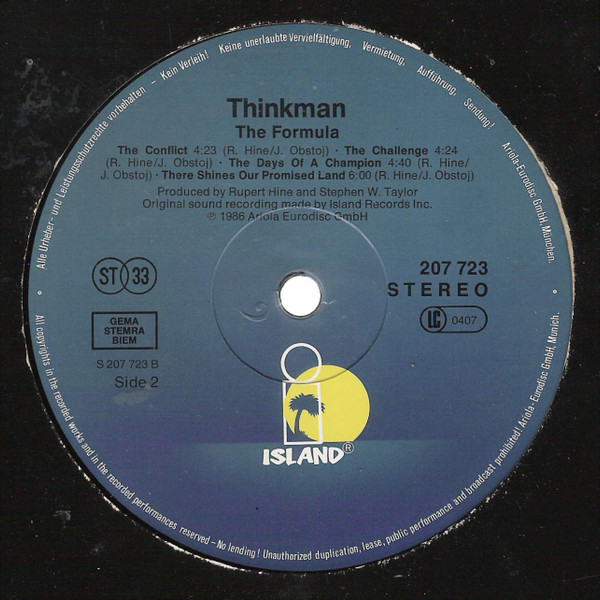 Thinkman - The Formula | Island Records (207 723)