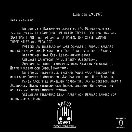 Radiomöbel - Tramseböx | Papaaver Records (PAPAAVER 002) - 2