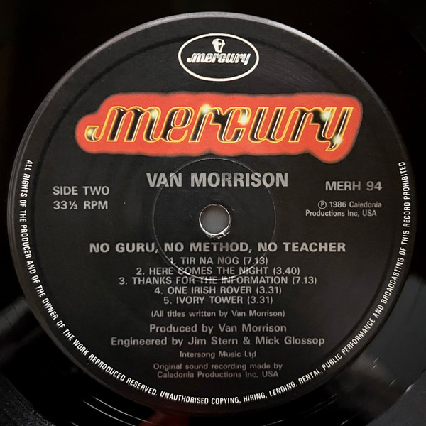 Van Morrison - No Guru, No Method, No Teacher | Mercury (MERH 94) - 3