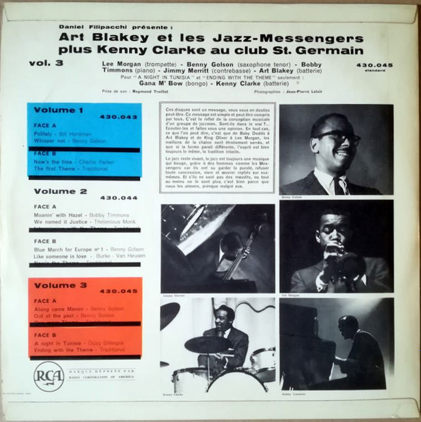 Art Blakey & The Jazz Messengers Plus Kenny Clarke - Au Club St. Germain Vol. 3 | RCA (430.045) - 2 Art Blakey & The Jazz Messengers Plus Kenny Clarke - Au Club St. Germain Vol. 3 | RCA (430.045) - 2