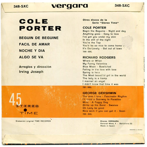 Cole Porter - Begin De Beguine | Vergara (348-SXC) - 2