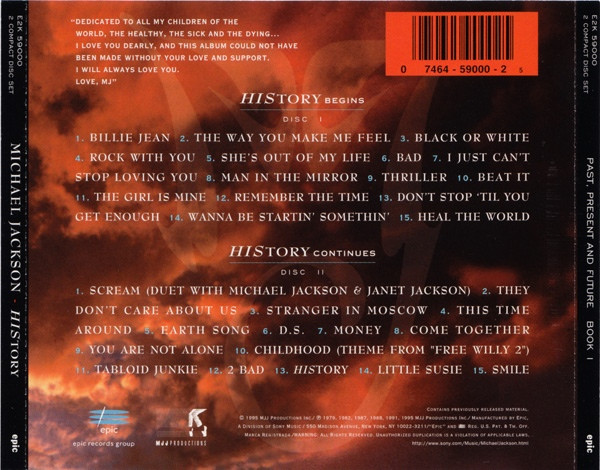 Michael Jackson - HIStory - Past, Present And Future - Book I | Epic (E2K 59000) - 3 Michael Jackson - HIStory - Past, Present And Future - Book I | Epic (E2K 59000) - 3