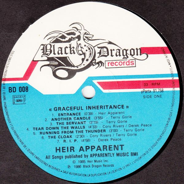 Heir Apparent - Graceful Inheritance | Black Dragon Records (BD 008) - 3 Heir Apparent - Graceful Inheritance | Black Dragon Records (BD 008) - 3