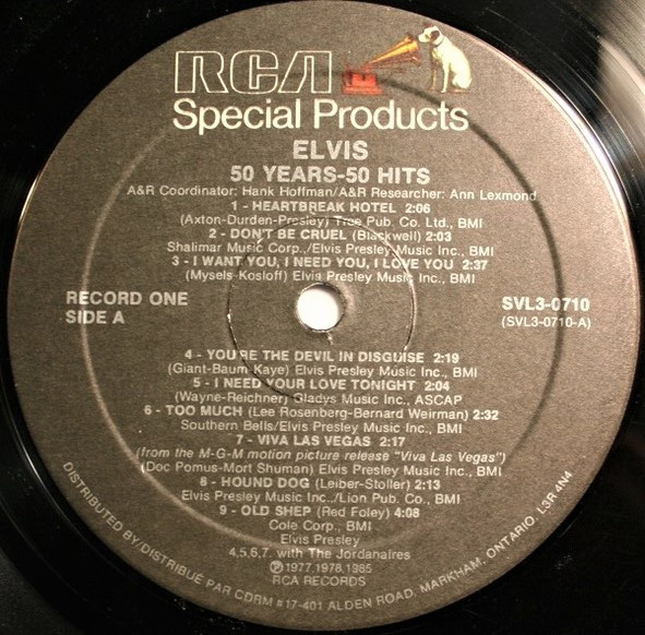 Elvis Presley - 50 Years 50 Hits (3LP) [Vinyl] | RCA Special Products (SVL3-0710) - 3
