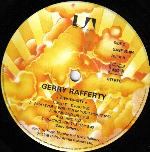 Gerry Rafferty - City To City | United Artists Records (UASF 30104) - 4