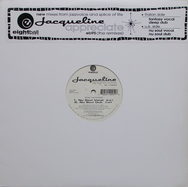Jacqueline - Appreciate (The Remixes) | Eightball Records (eb95)