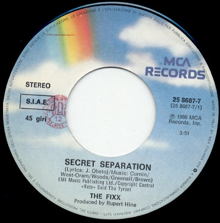 The Fixx - Secret Separation | MCA Records (25 8687-7) - 3 The Fixx - Secret Separation | MCA Records (25 8687-7) - 3