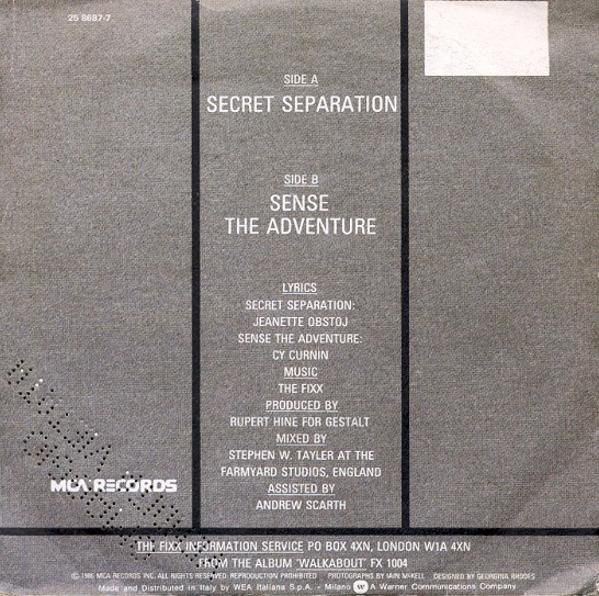 The Fixx - Secret Separation | MCA Records (25 8687-7) - 2 The Fixx - Secret Separation | MCA Records (25 8687-7) - 2