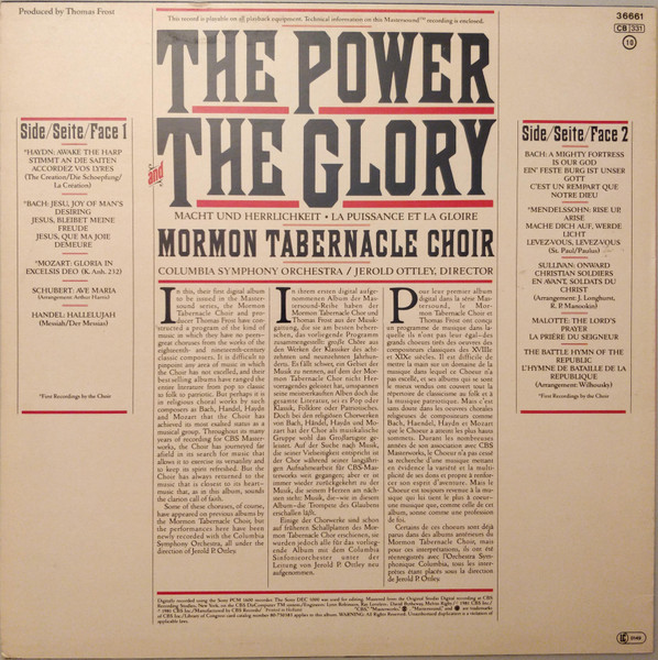 Mormon Tabernacle Choir - The Power And The Glory - 10 Favorite Choruses | CBS (36661) - 2 Mormon Tabernacle Choir - The Power And The Glory - 10 Favorite Choruses | CBS (36661) - 2