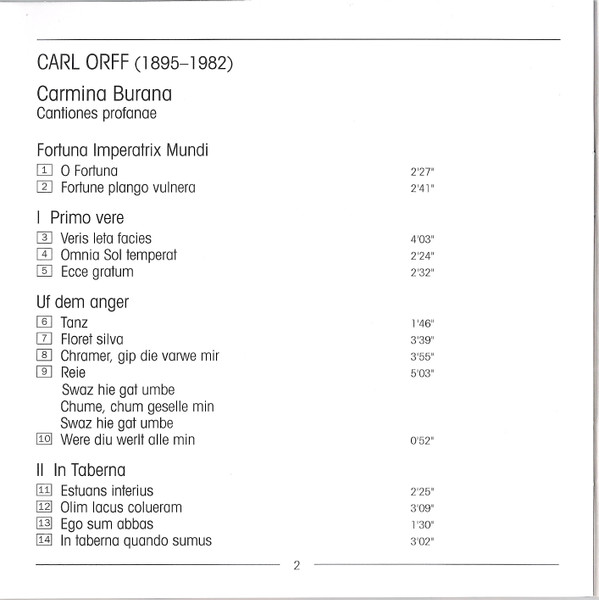 Carl Orff - Carmina Burana | Teldec (9031-74886-2) - 4