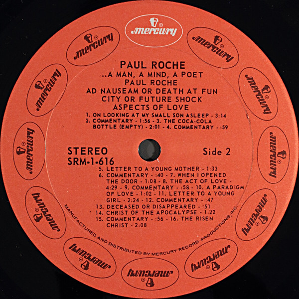 Paul Roche - Ad Nauseum Or Death At Fun City Or Future Shock | Mercury (SRM-1-616) - 4