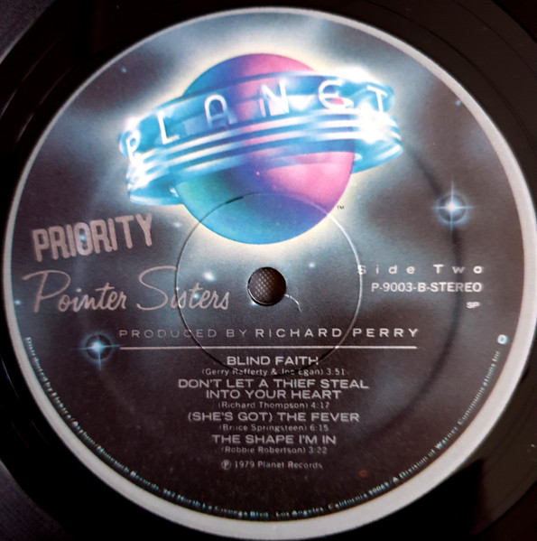 Pointer Sisters - Priority | Planet (P-9003) - 4