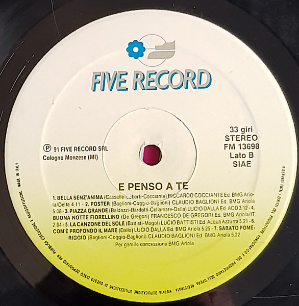 Various - E Penso A Te | Five (LP FM 13698) - 4