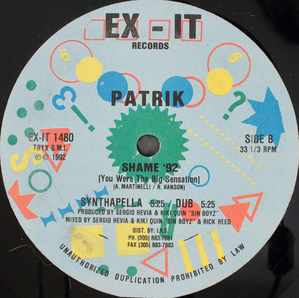 Patrik - Shame '92 (You Were The Big Sensation) | EX-IT Records (EX-IT 1480) - 2 Patrik - Shame '92 (You Were The Big Sensation) | EX-IT Records (EX-IT 1480) - 2