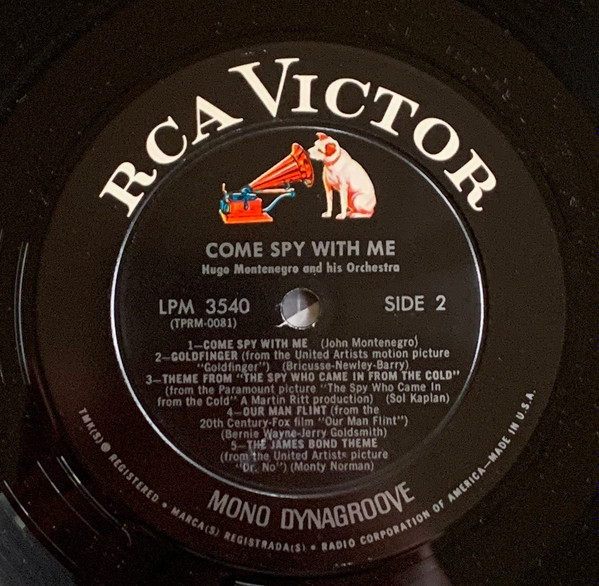 Hugo Montenegro And His Orchestra - Come Spy With Me | RCA Victor (LPM-3540) - 4 Hugo Montenegro And His Orchestra - Come Spy With Me | RCA Victor (LPM-3540) - 4