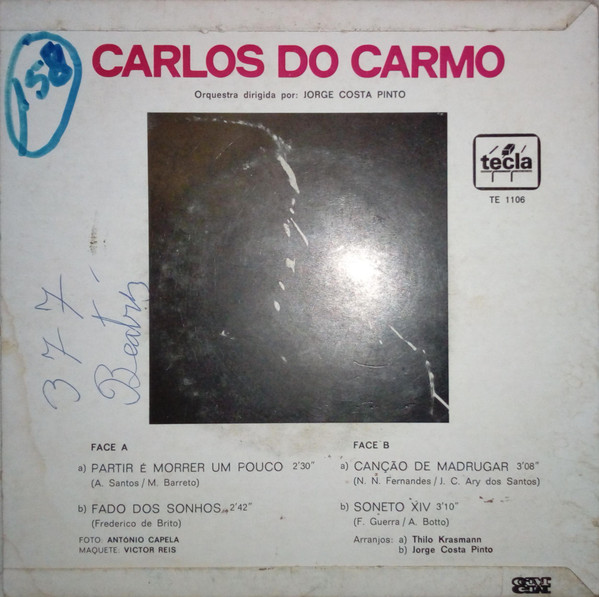 Carlos Do Carmo - Partir É Morrer Um Pouco | Tecla (TE 1106) - 2