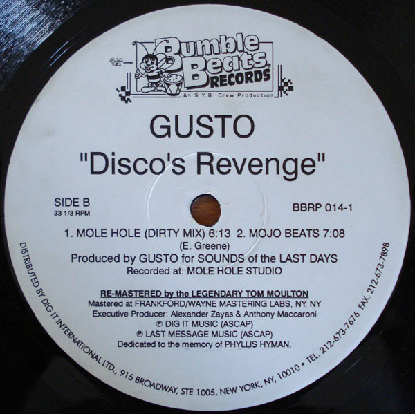 Gusto - Disco's Revenge | Bumble Beats Records (BBRP 014-1) - 2 Gusto - Disco's Revenge | Bumble Beats Records (BBRP 014-1) - 2